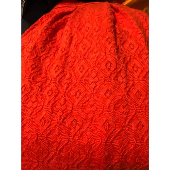 Anthropologie Deletta's Torchon Orange Embossed Fit And Flare Dress Size XS - Picture 4 of 7